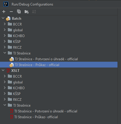 Ukázka sktruktury konfigurací